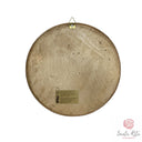 Piatto Santa Rita in Ginocchio 22cm Resina Effetto Legno Maestro Cassetta Artigianale