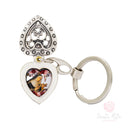 Portachiavi con Santa Rita e cuore traforato