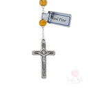 Porta rosario in legno di Santa Rita e rosario in ulivo certificato