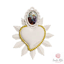 Sacro Cuore Santa Rita da Cascia Resina Bianca e Oro