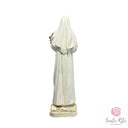 Statua Santa Rita da Cascia Bianco Avorio con Rose Rosse in Resina Dipinta a Mano