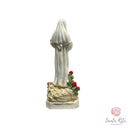 Statua Santa Rita  Resina Bianco Avorio con Rose Rosse in Resina Dipinta a Mano 13 cm