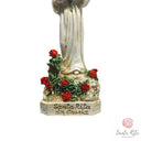Statua Santa Rita  Resina Bianco Avorio con Rose Rosse in Resina Dipinta a Mano 13 cm