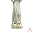 Statua Santa Rita da Cascia Bianco Avorio con Rose Rosse in Resina Dipinta a Mano