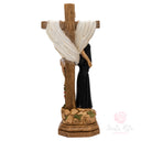 Scultura Santa Rita Abbraccia Gesù 26cm Maestro Cassetta Resina Marmo