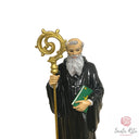 Statua San Benedetto da Norcia 24cm  Resina Marmo Dipinta a Mano Colori ad Olio