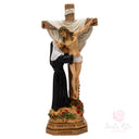 Scultura Santa Rita Abbraccia Gesù 26cm Maestro Cassetta Resina Marmo