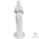 Statua Santa Rita da Cascia in Resina Bianca Lucida Smaltata con Dettagli Dorati