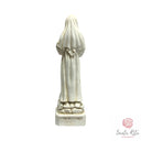 Statuina Santa Rita 9cm Bianca Avorio Rose Rosse  Resina Marmo Artigianale