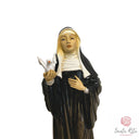 Statua Santa Scolastica in Polvere di Marmo e Resina Dipinta a Mano cm 25