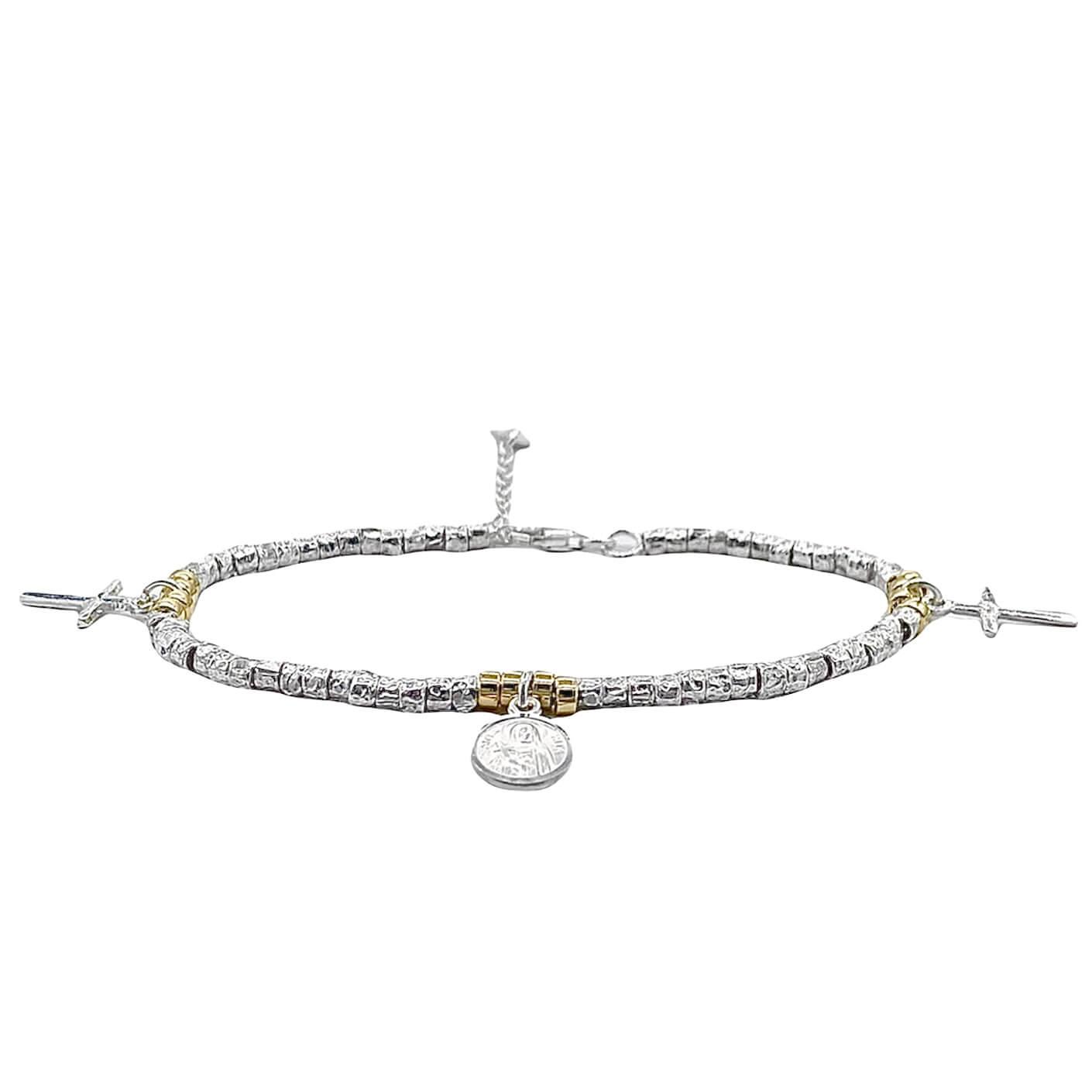 Bracciale Santa Rita in argento 925 placcato oro