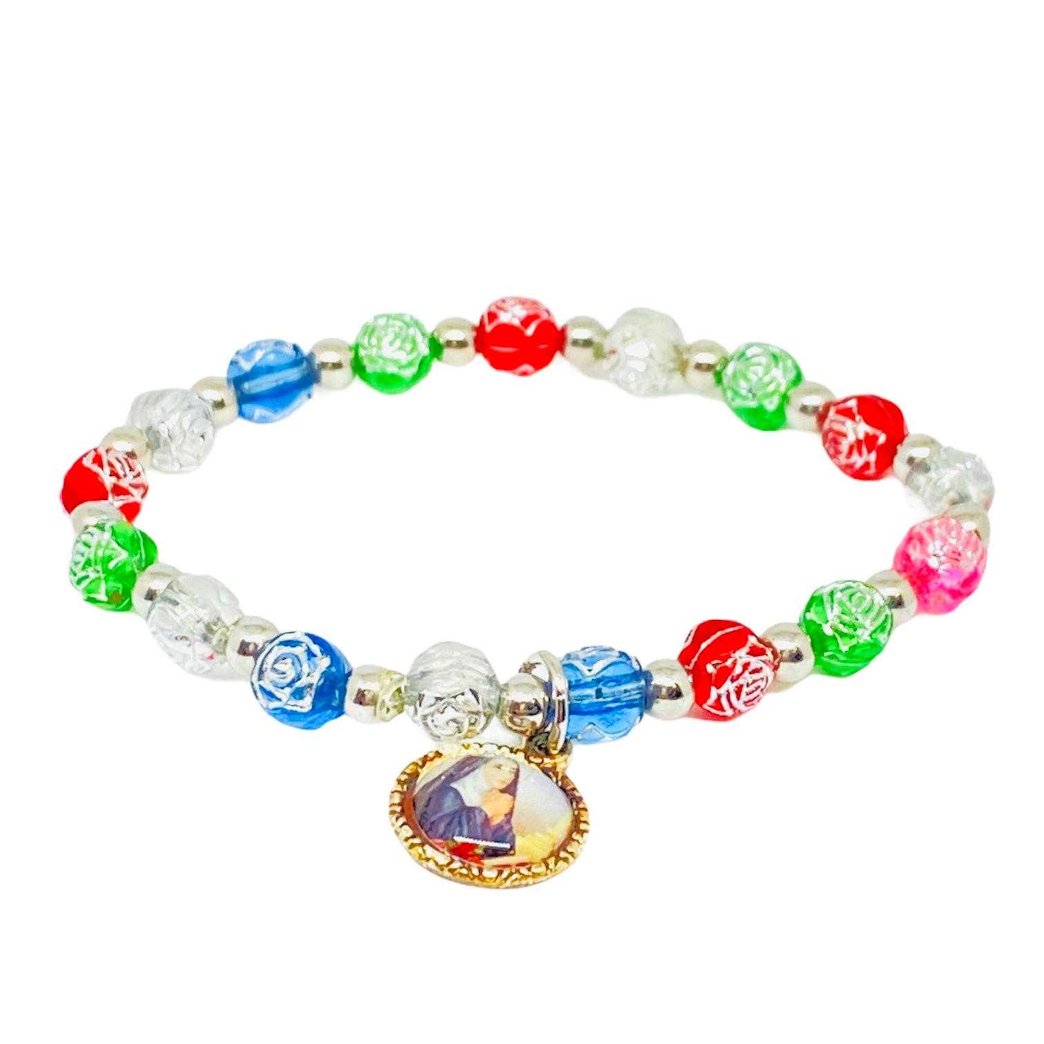 Bracciale Santa Rita grani colorati a rosa