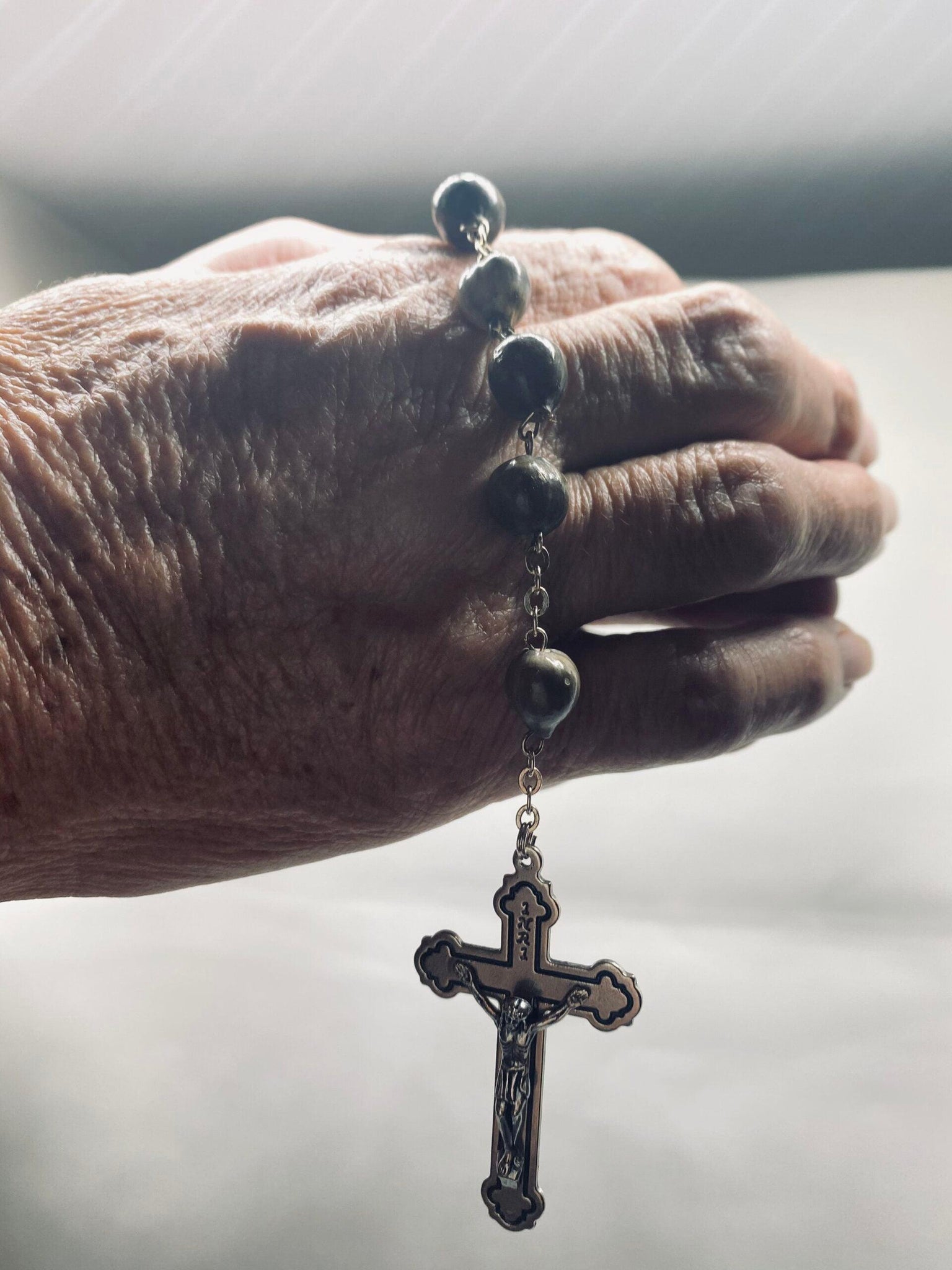 Rosario Santa Rita con grani lacrima di Giobbe