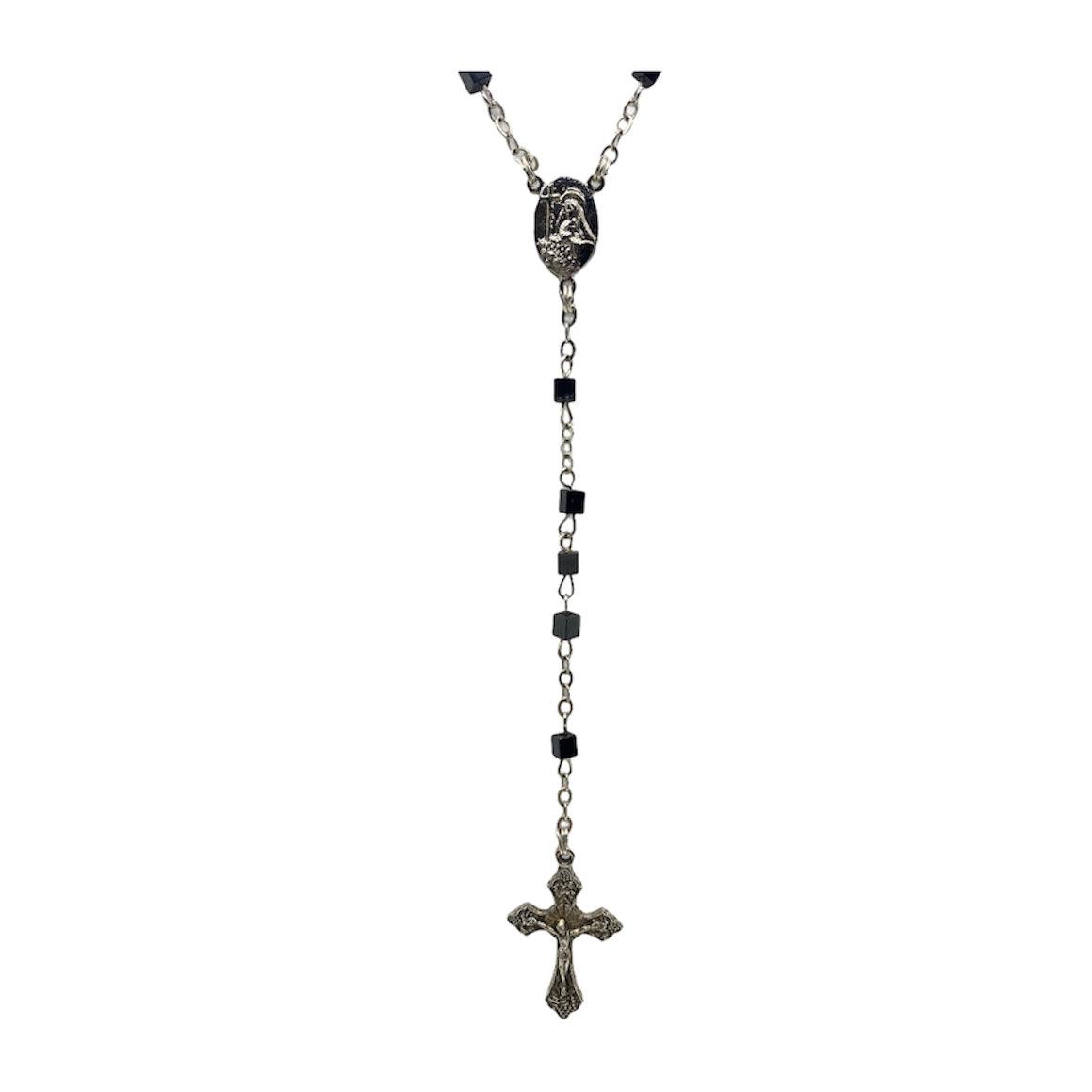 Rosario Santa Rita con grani cubici in ematite
