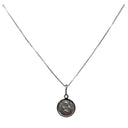 Collana Con Ciondolo di Santa Rita in Oro Bianco 18Kt