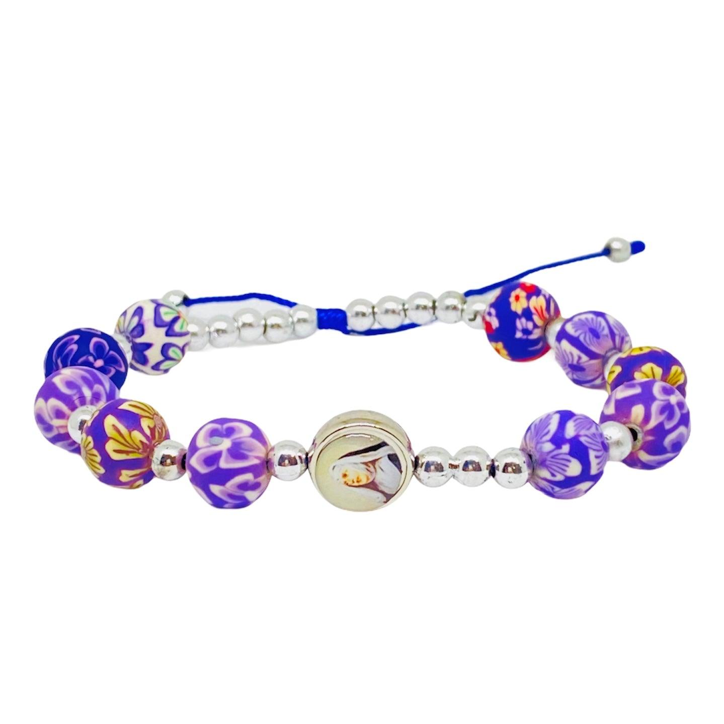 Bracciale corda con grano colorato